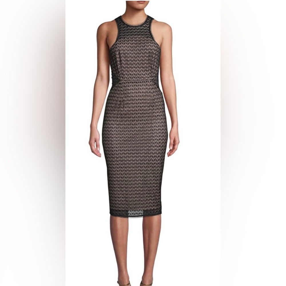 NSR Crochet Nina Black Halter Dress